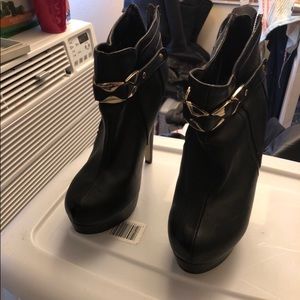 Black Booties w/ Gold Accents